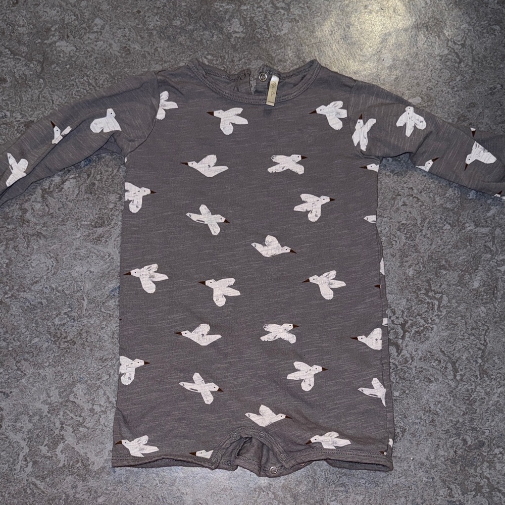 Rylee + Cru Bird Print Baby Romper